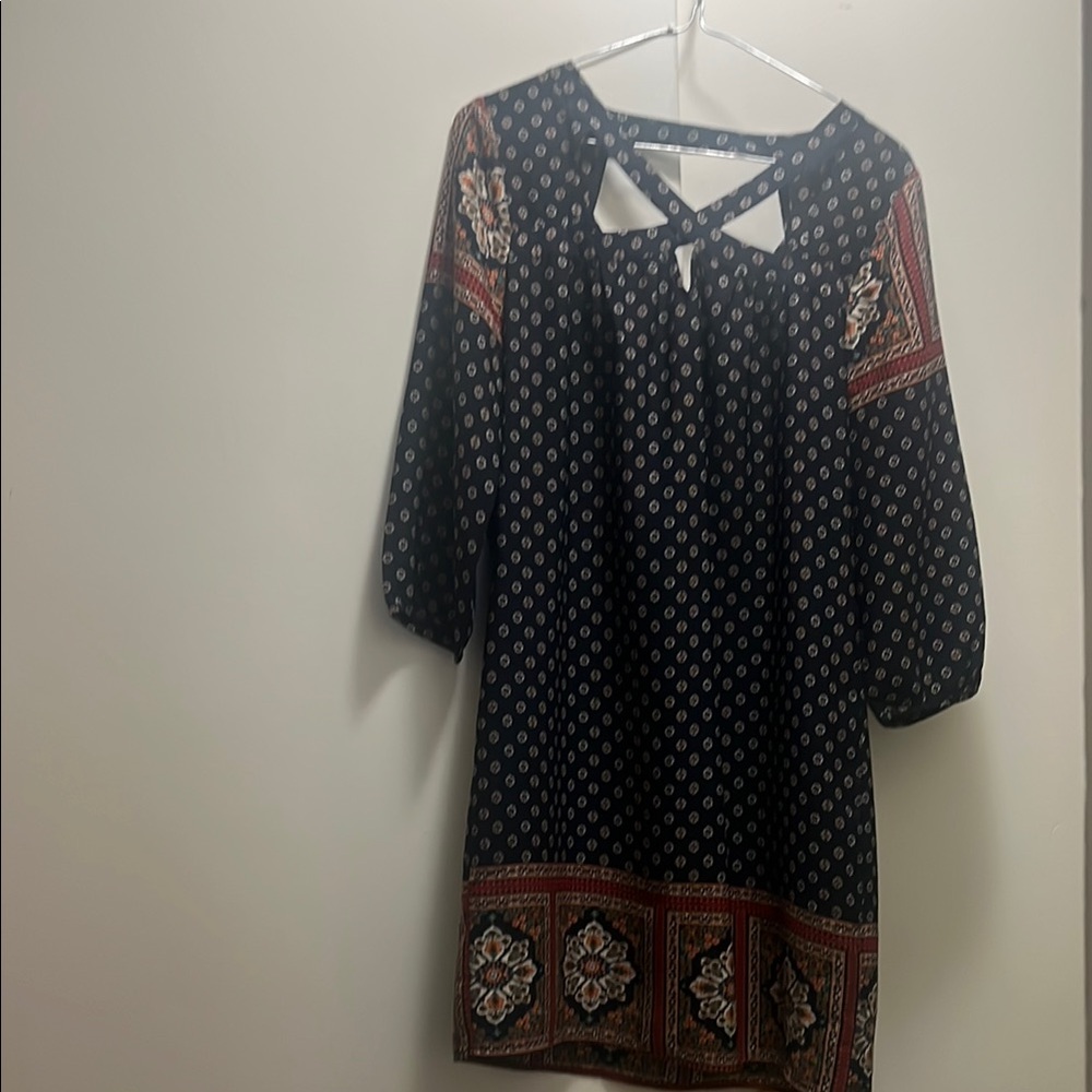 Bohemian Black Dress with under slip